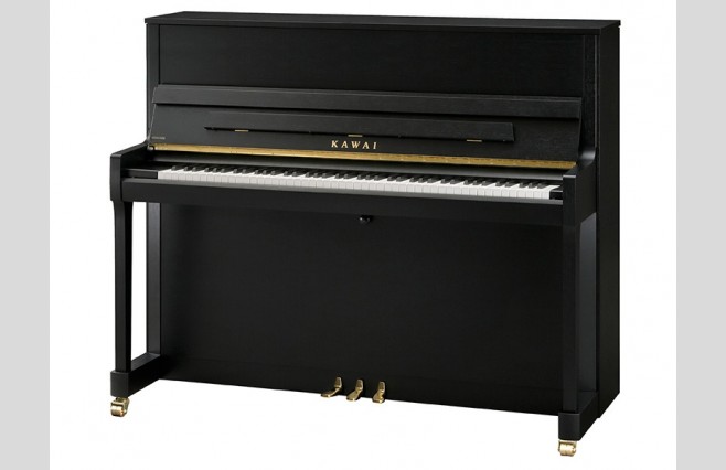 Kawai E-300 Studio Ebony Satin Upright Piano - Image 1